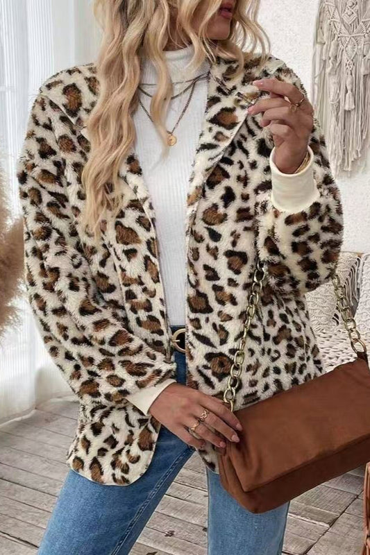 Bedruckter Wende-Fleecemantel mit offener Vorderseite