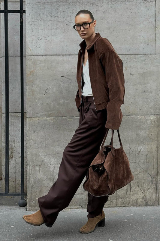 Retro Coffee Cotton Corduroy Zip Jacket