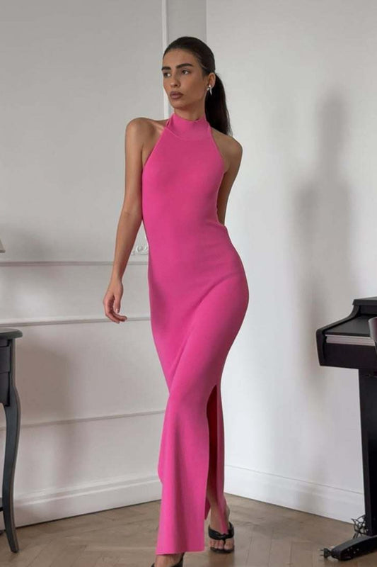 Sexy, figurbetontes Neckholder-Maxikleid