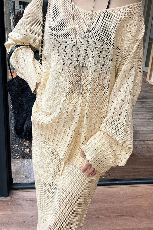 Bluse aus Baumwollstrick mit Stickerei