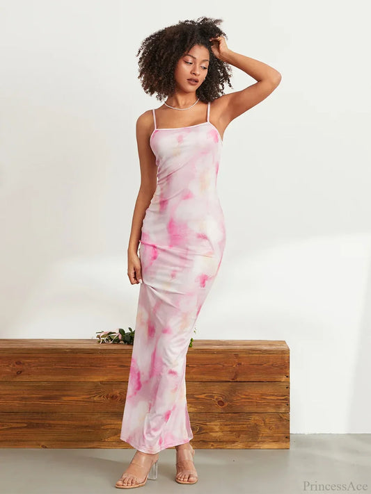 Floral Print Spaghetti Strap Bodycon Wrap Slip Sundress Floral Dress floraldress-250126