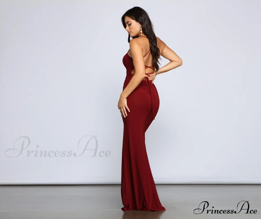 Gia Lace-Up Stylish Formal High-Slit Dress S.o. Long Dresses