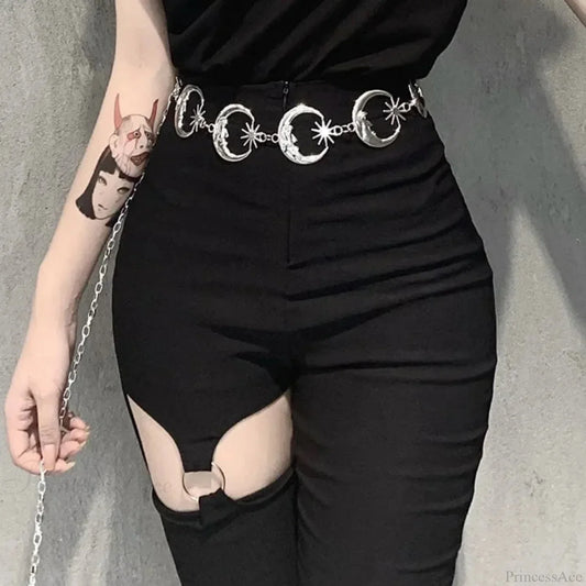 Gold Gothic Chain Lunar Solar Metal Belt Moon silver