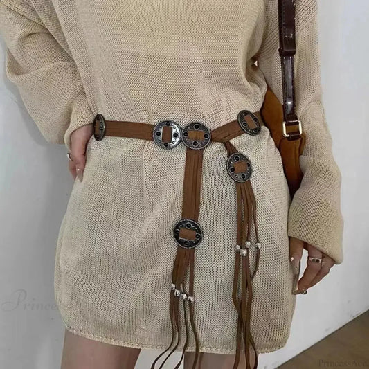 Gothic Tie Rope Waist Belt coffee