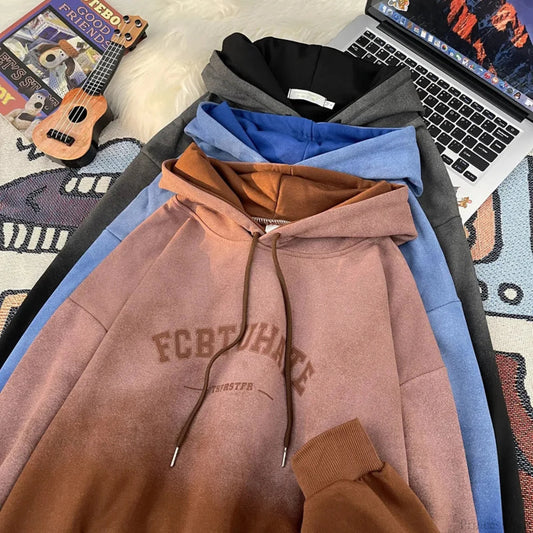 Gradient Letter Print Hip Hop Hoodie