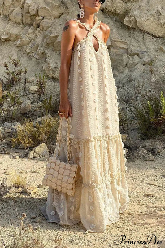 Halterneck Elegant Cake Dress White / S Dresses