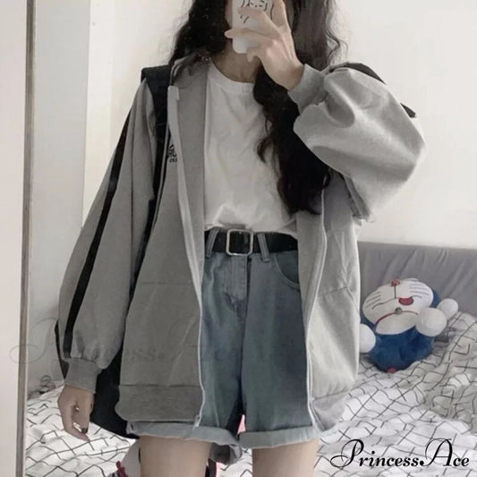 Harajuku Arm Long Hoodie Oversized - Women’s Fit Loose Boyfriend Style Street Casual Fleece