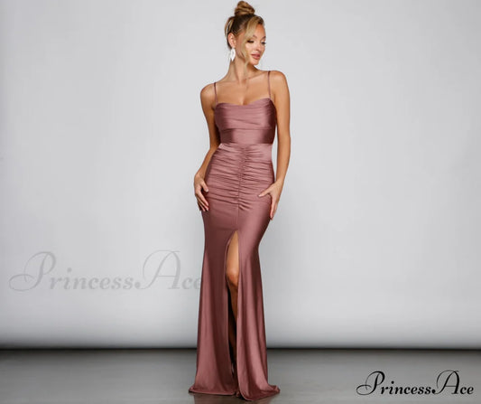 Hazel-Anne Formal Ruched Mermaid Dress - Lady Occasions