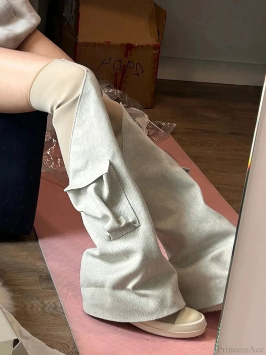 High Luxury Gothic Elastic Boot GRAY / 35