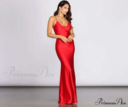 Jacelyn Elegant Mermaid Dress Red / S S.o. Long Dresses