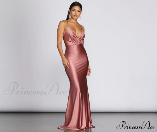 Jerry Cross Back Draped Gown - Lady Occasions