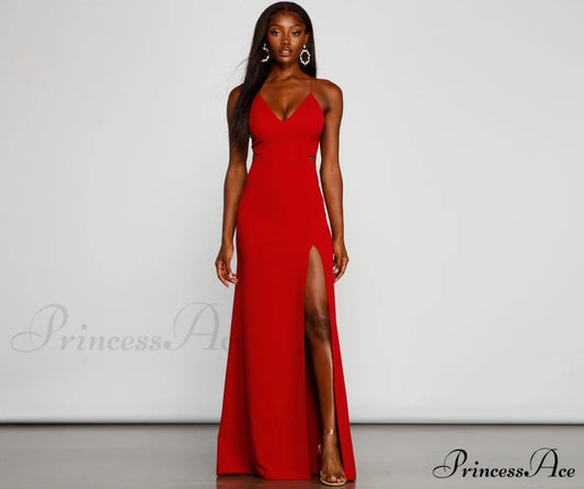 Jolie Formal High Slit A-Line Dress - Lady Occasions