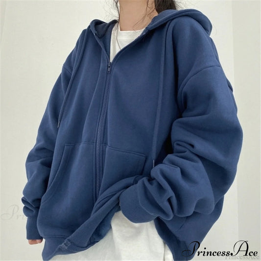 Korean Version Oversized Solid Color Hoodies Sweatshirts & Hoodies-L
