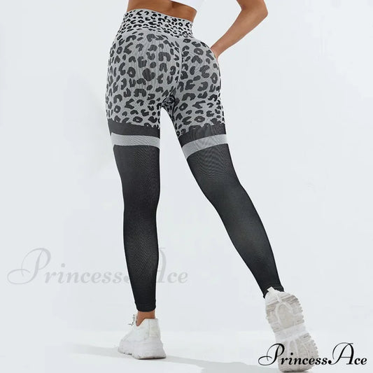 Leopard Seamless Yoga Butt Lifting Outdoor Legging Black / S