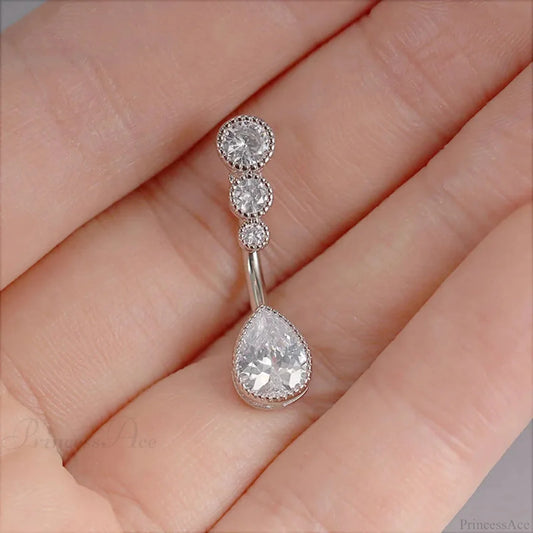 Liquid Zircon Gothic 14G Belly Ring