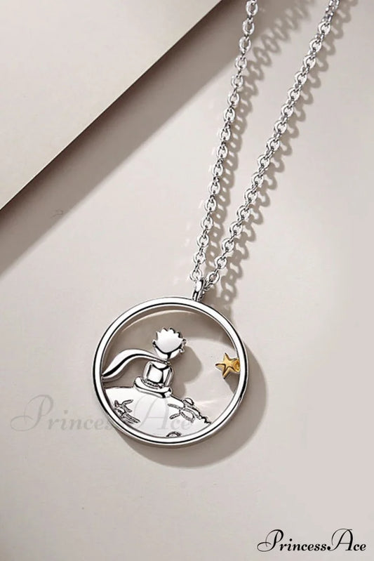 Little Prince & Fox Couple Necklace Silver / Jewelry