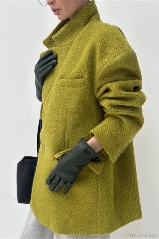 Loose Wool Blazer Warm Versatile Coat