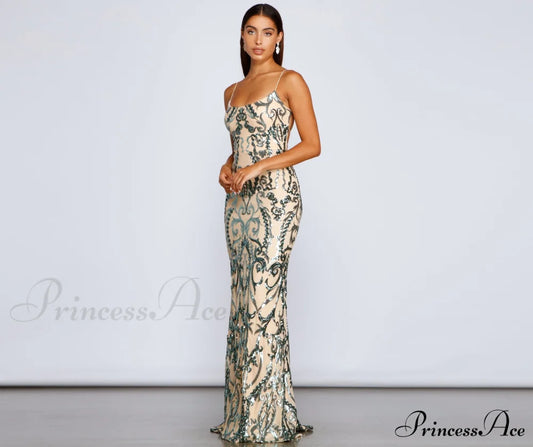 Luana Formal Open Charming Back Sequin Dress S.o. Long Dresses
