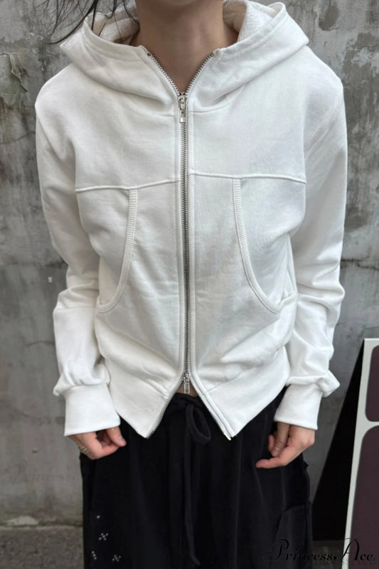 Minimalist Athleisure Slim Fit Zip-Up Hoodie