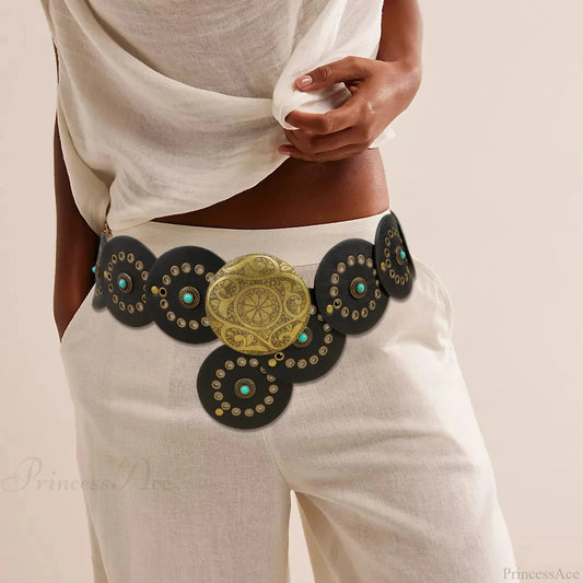 New Gothic Vintage Western Boho Belt black