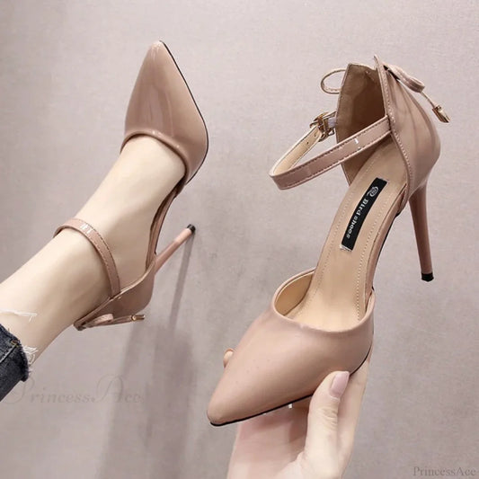 New Pumps Shoes Pointedfashion Sexy Black Wedding Bridal Ladies Heels High Heel Pink / 34