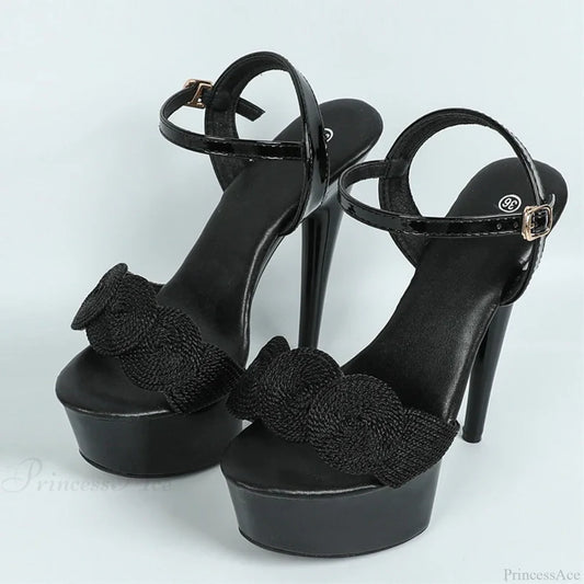 Newfashion Buckle-Strap Red High-Heels Platform Sandals Wedding Prom Open-Toe Stiletto Women High