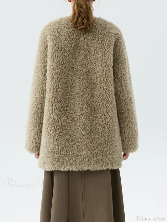 Office Lady One-Piece Lamb Coat