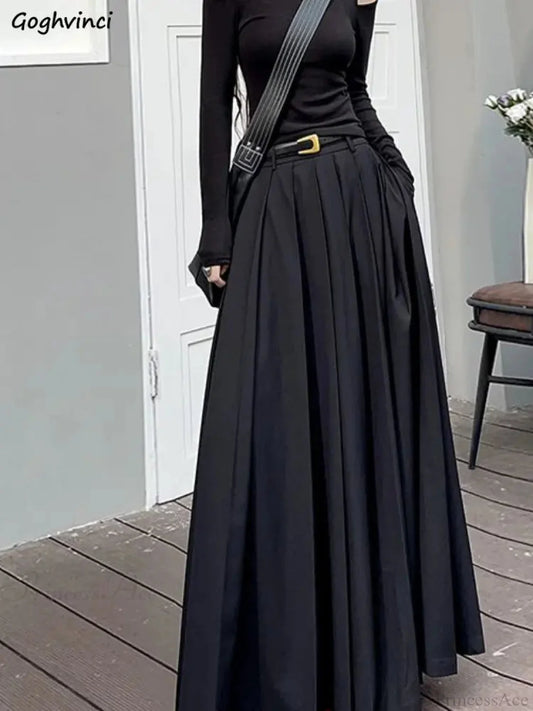 Pleated Extended Classic Skirt Blue / S