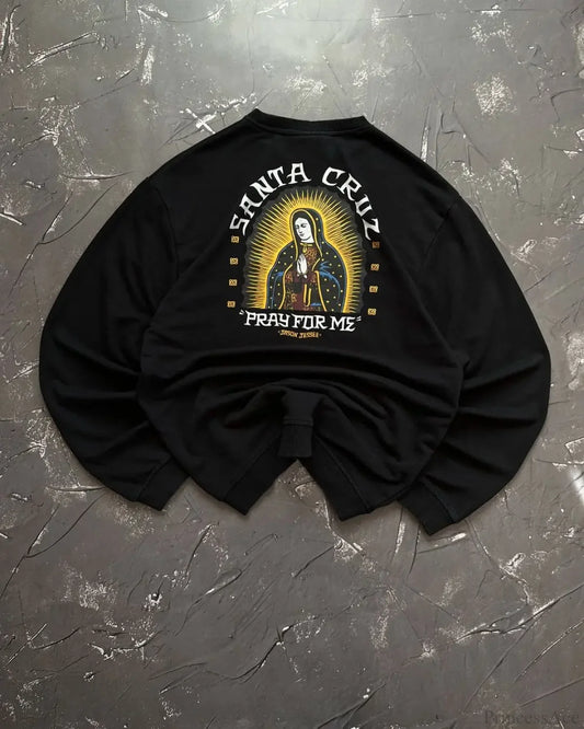 Punk Style Vintage Loose Sweatshirt black 1 / M