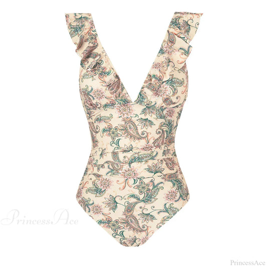 Ruffled Tie Back Floral One Piece Set color2 / XS