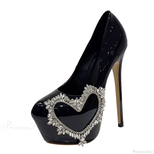 Runway Style Pink High-Heels Women Pumps Spring Autumn Round-Toe Crystal Platform Stiletto Wedding