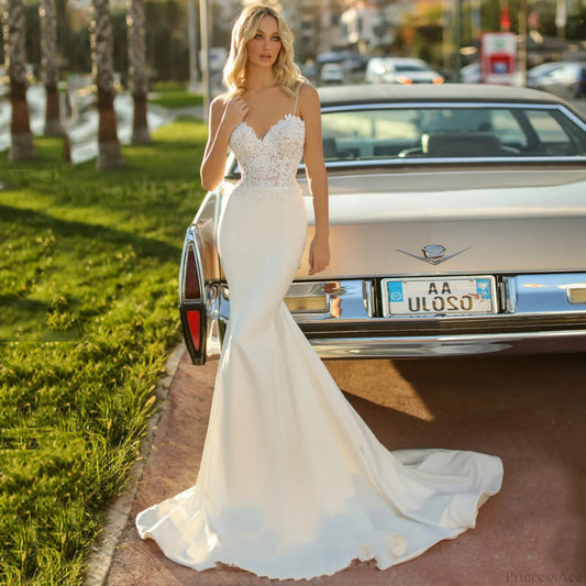 Satin Strapless Mermaid Wedding Dress weddingdress-250223