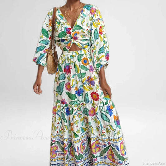 Sexy Waist Cinching Floral Dress oldfloraldress-250126