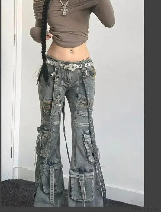 Slim Fit Gothic Lace-up Vintage Pant Modified Title: Thin Fit Gothic Lace-up Antique Pant