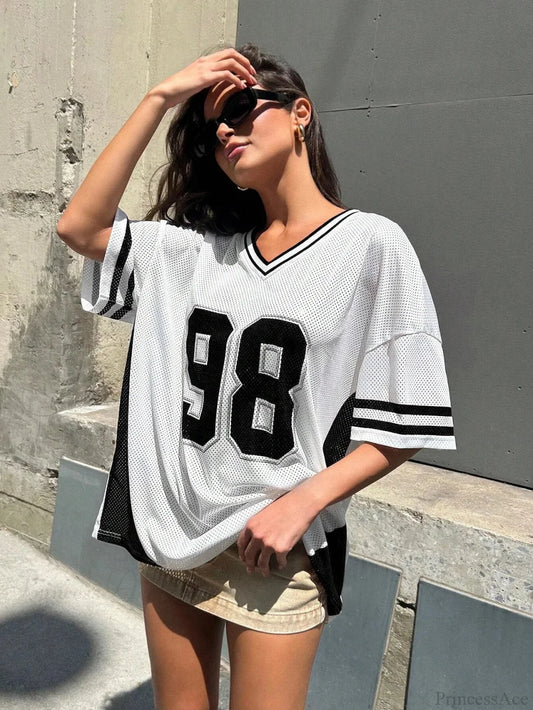 Soccer Loose Sportswear T-shirt white / 0XL t-shirt-250223