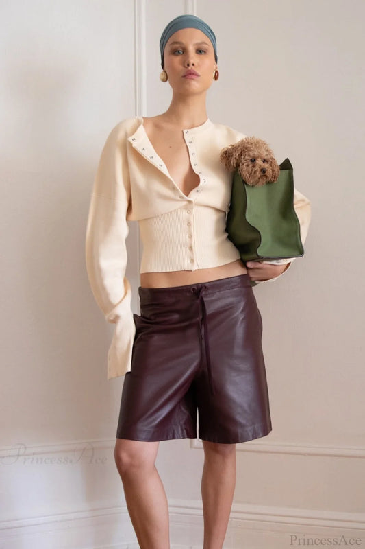 Solid Color Button Long Sleeve Slim Cardigan Sweater