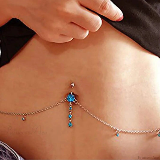 Sparkling Chain Gothic Dangle Belly Ring