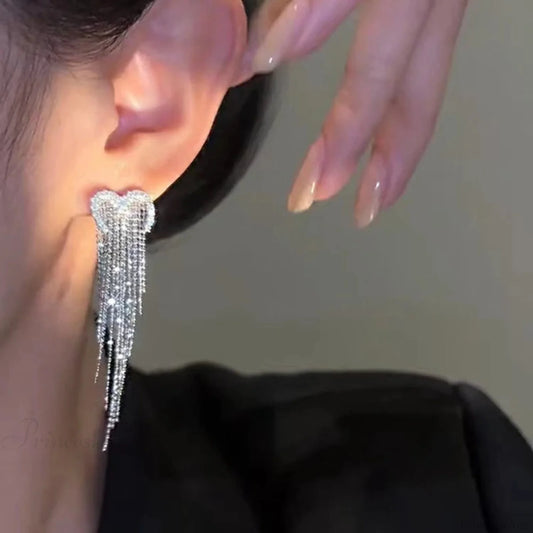 Sparkling Empty Center Rhinestone Dangle Earring silver1