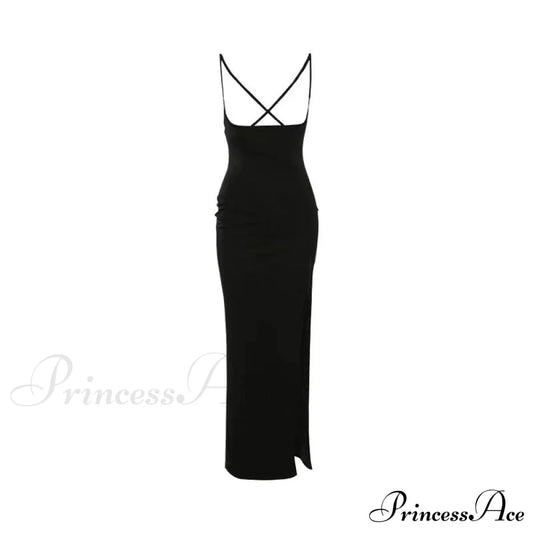 Split Gown Slim Set Women Piece Two T-Shirt Design Suit Long Arm Y2K One Piece Dress / S