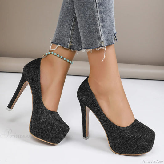 Stiletto Sexy High Heels New Summer Casual Pumps Platform Luxury Wedding Shoes Heel Black / 35