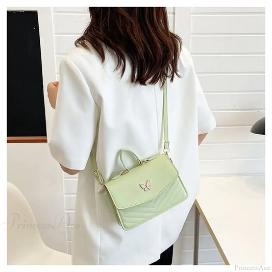 Stylish Butterfly Embroidery PU Leather Handbag handbag-250126