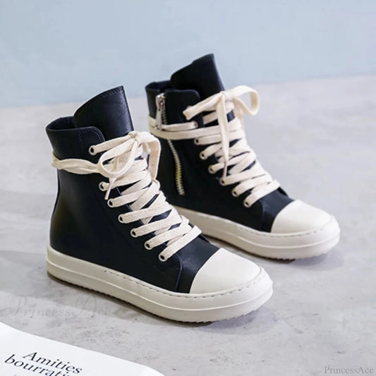 Tall Upper Leather Bulky Sneaker black / 35