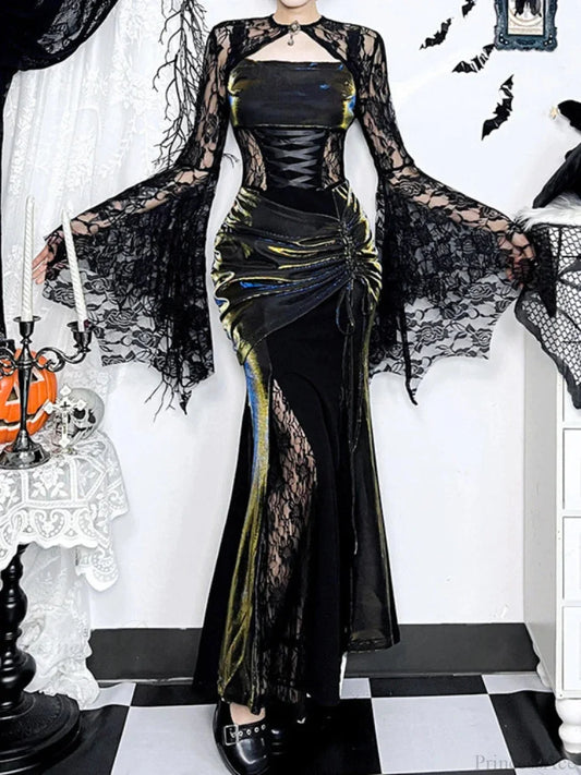 Tall Waist Bandage Bodice Maxi Dress