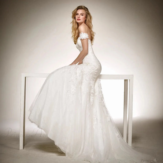 V-Neck Long Train Sheer Wedding Dress weddingdress-250223