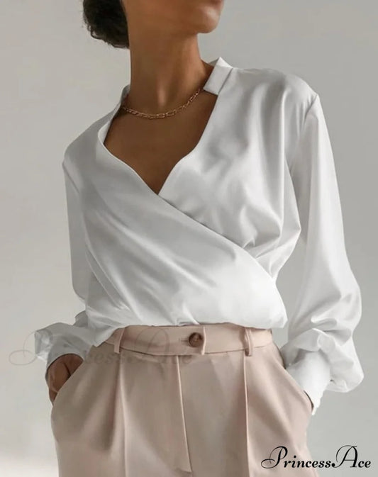 V-Neck Shirt - Tiara Tops & Blouses