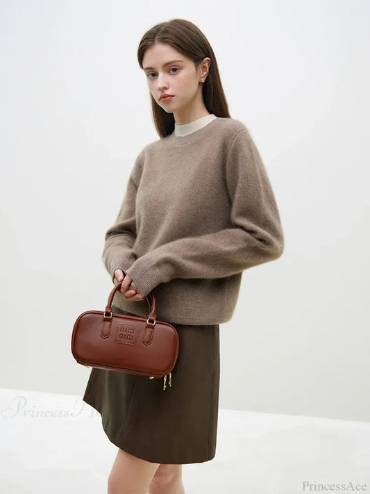 Velvety Pullover Knitted Tea Brown Sweater Tea camel / S