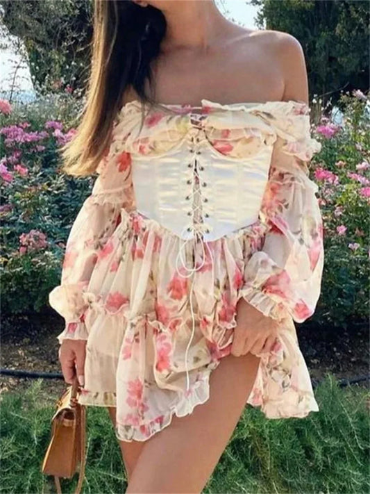 Vintage Bandage Corset Mini Dress minidress-250223