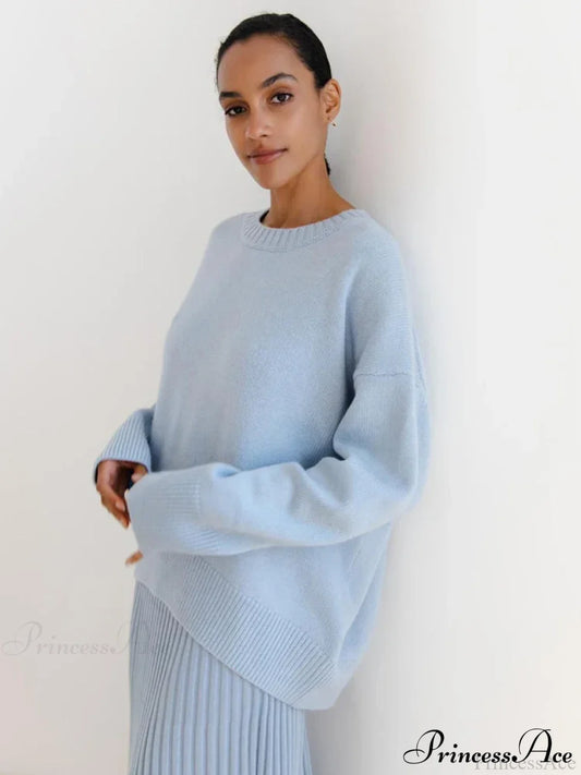 Vintage Casual Cozy Stylish Autumnal Streetwear Warm Long Sleeve Sweater Sweaters-L