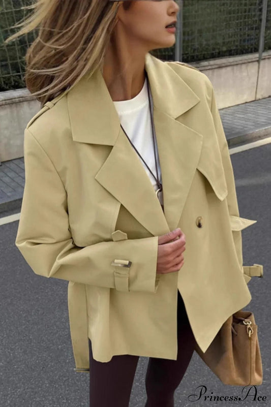 Vintage Double Breasted Belted Mid Length Coat