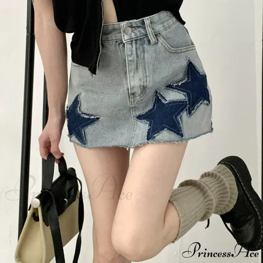 Vintage Stars Retro Y2K Harajuku A-Line Korean Skirt